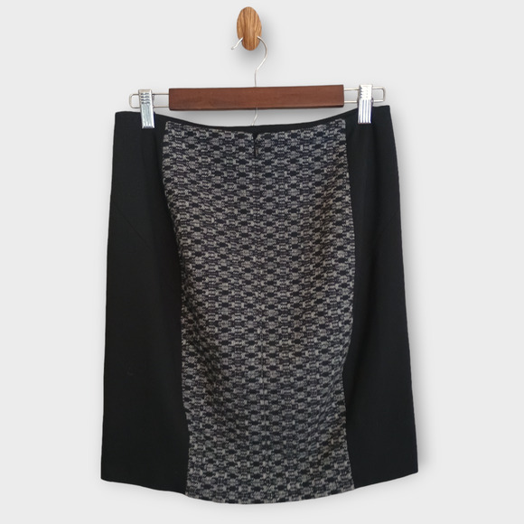 Theory Skirt Womens 4 Black Gray Lined Pencil Career Office Minimalist Corpcore - Picture 2 of 6